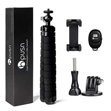 HPUSN Phone Tripod Flexible Stand: Universal Tripod with Portable Mini Octopus Cell Phones Tripod-for Travel Selfie Family Gathering Compatible with iPhone/Android/Camera/GoPro