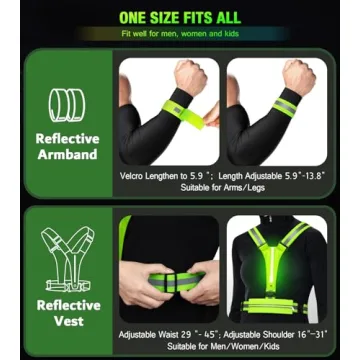 LED Reflective Vest Running Gear Set for Ultimate Safety