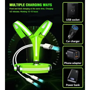 LED Reflective Vest Running Gear Set for Ultimate Safety