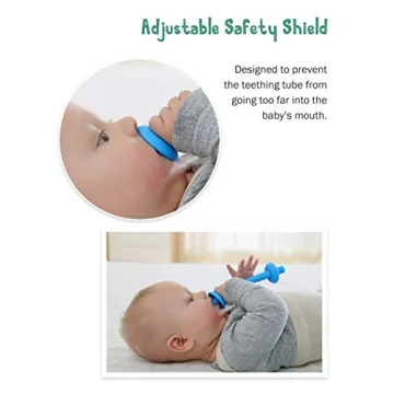 BPA-Free Baby Teething Tube with Safety Shield & Cleaning Brushes