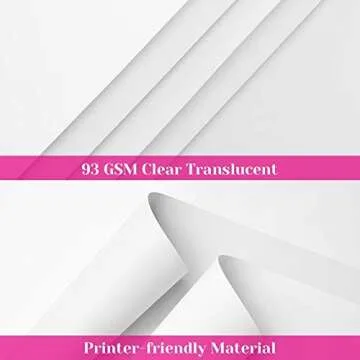 Vellum Paper, Cridoz 50 Sheets Vellum Transparent Paper 8.5 x 11 Inches Translucent Clear Paper for Printing Sketching Tracing Drawing Animation Wedding Invitations