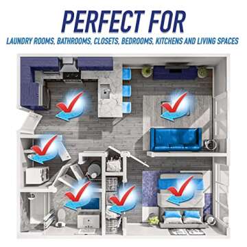 DampRid Fragrance Free Drop 4 Pack-15.8 Oz. Refill Tabs-Moisture Absorber, from Numerous Environments and Remove Foul Odors