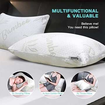 JJDANFILL Shredded Memory Foam Cooling Pillows for Sleep