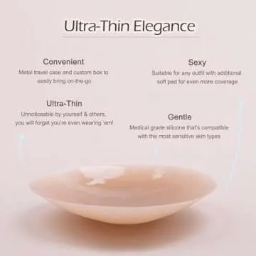 Jellyjam Seamless Nipple Pasties Petals - Waterproof Adhesive Nipple Covers for Women, Lady with Tra...