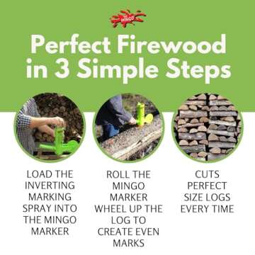 The Mingo Marker Firewood Measuring Tool - Chainsaw Firewood Marking Tool With Marking Wheels - Log Paint Marker -Firewood Measuring Tool For Chainsaw - Logging Tools (Mingo Marker With 16" Wheel)