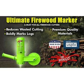 The Mingo Marker Firewood Measuring Tool - Chainsaw Firewood Marking Tool With Marking Wheels - Log Paint Marker -Firewood Measuring Tool For Chainsaw - Logging Tools (Mingo Marker With 16" Wheel)