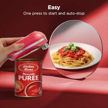 Kitchen Mama Mini Plus Rechargeable Electric Can Opener: Compact Design, USB-C Charging, Hands-Free,...