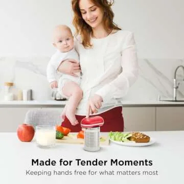 Kitchen Mama Mini Plus Rechargeable Electric Can Opener: Compact Design, USB-C Charging, Hands-Free, Auto Shut-Off, Smooth Edge Cutting - Perfect for Seniors, Home, and Travel (Red)