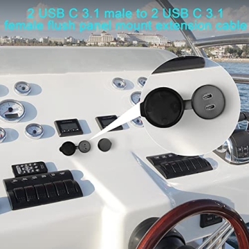 QIANRENON USB C Waterproof Cable 10Gbps 4K Support