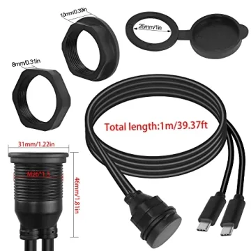 QIANRENON USB C Waterproof Cable 10Gbps 4K Support