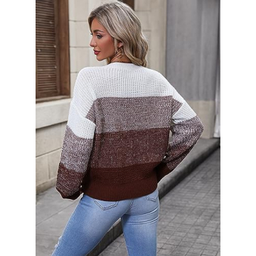 Color Block Striped Sweater for Women - Cozy & Casual