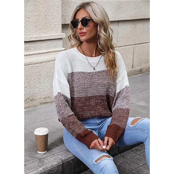 Color Block Striped Sweater for Women - Cozy & Casual