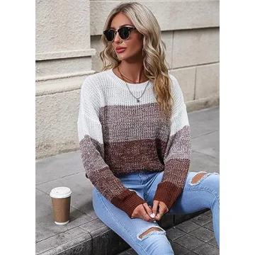 Color Block Striped Sweater for Women - Cozy & Casual