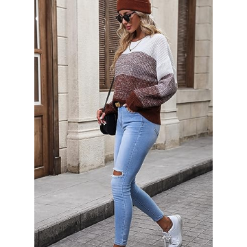 Color Block Striped Sweater for Women - Cozy & Casual