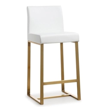 TOV Furniture Denmark Steel Stool - Stylish Ivory White Counter Height Seating