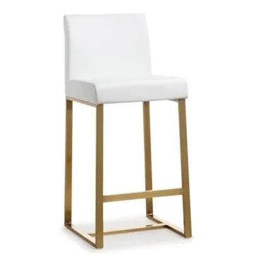 TOV Furniture Denmark Steel Stool - Stylish Ivory White Counter Height Seating