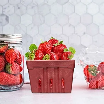 Durable Multicolor Ceramic Berry Baskets Set for Fruit