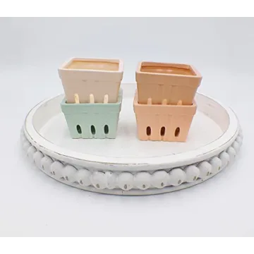 Durable Multicolor Ceramic Berry Baskets Set for Fruit
