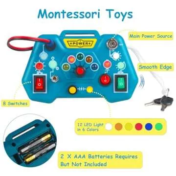 Montessori Busy Board Toys for Toddlers 1-3 - Baby Game Autism Sensory Toys - Kids Educational Learn...