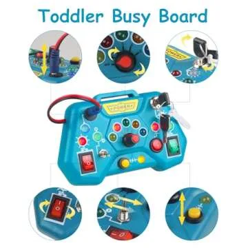 Montessori Busy Board Toys for Toddlers 1-3 - Baby Game Autism Sensory Toys - Kids Educational Learning Activities Toys - Gifts for 12 18 Months 1 2 3 4 One Year Old Boys Girls Birthday Travel