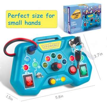 Montessori Busy Board Toys for Toddlers 1-3 - Baby Game Autism Sensory Toys - Kids Educational Learning Activities Toys - Gifts for 12 18 Months 1 2 3 4 One Year Old Boys Girls Birthday Travel