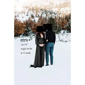 Dedysler Elegant Maternity Photo Shoot Dress Black S