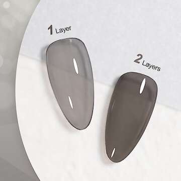 GAOY Jelly Nude Black Gel Nail Polish, 16ml Sheer Neutral Translucent Soak Off Gel Polish, UV Light Cure for Nail Art DIY, 1724 Smoked Glass