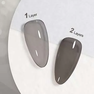 GAOY Jelly Nude Black Gel Nail Polish, 16ml Sheer Neutral Translucent Soak Off Gel Polish, UV Light Cure for Nail Art DIY, 1724 Smoked Glass