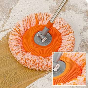 360 Adjustable Rotating Cleaning Mop Microfiber Mop Multifunctional sunflower dust mop rotating Cotton Pads Replacement Spin for Wash Floor Round Cleaning Tools