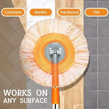 360 Adjustable Rotating Cleaning Mop with Microfiber Heads