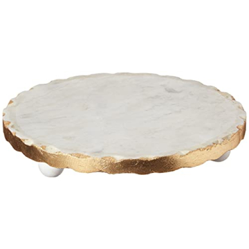 Elegant Mud Pie Footed Marble Trivet for Kitchen Decor