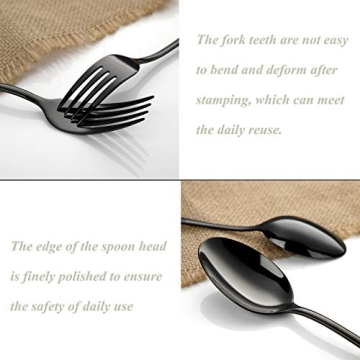 30-Piece Black Stainless Steel Flatware Set Elegant Dining