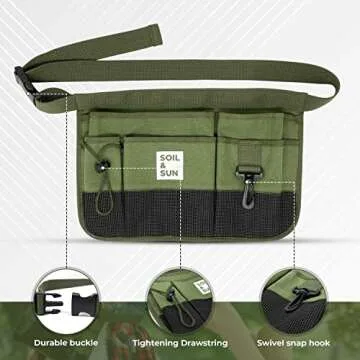 Soil & Sun Garden Tool Belt - Durable Utility Apron for All
