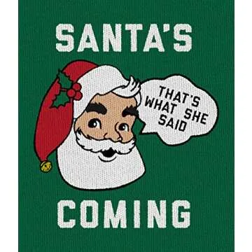 Tipsy Elves Men's Ugly Christmas Sweaters - Funny Christmas Sweaters for Men - Fun Holiday Pullovers - Men's Hilarious Green Santa's Coming Ugly Christmas Sweater Size XX-Large