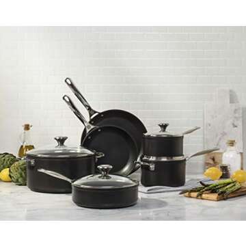 Le Creuset Toughened Nonstick PRO Cookware Set, 10 pc.,Grey