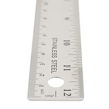 Westcott 10415 Stainless Metal Ruler with Non-Slip Cork Base, 12-Inch