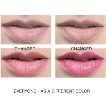 firstfly Pack of 6 Crystal Flower Jelly Lipstick, Long Lasting Nutritious Lip Balm Lips Moisturizer Magic Temperature Color Change Lip Gloss (Pink)