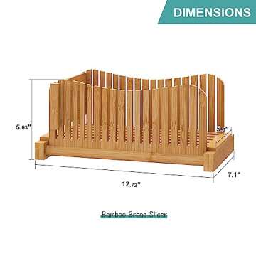 Bamboo Bread Slicer, Adjustable Bread Slicer Guide with 3 Thickness Size, Foldable Compact Chopping Cutting Board, Great for Homemade Bread, Cakes, Bagels