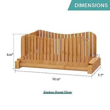 Bamboo Bread Slicer, Adjustable Bread Slicer Guide with 3 Thickness Size, Foldable Compact Chopping Cutting Board, Great for Homemade Bread, Cakes, Bagels