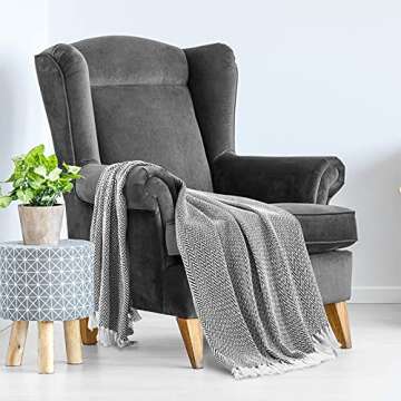 Americanflat 50x60 Cotton Throw Blanket - Elegant Design