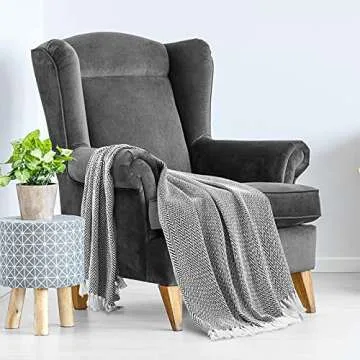 Americanflat 50x60 Cotton Throw Blanket - Elegant Design