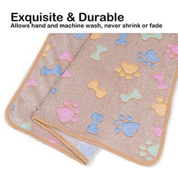 Dono 1 Pack 3 Dog Blanket Soft Fluffy Fleece Blanket for Small, Medium and Large Dogs - Paw Print Pink Pet Blanket Mat