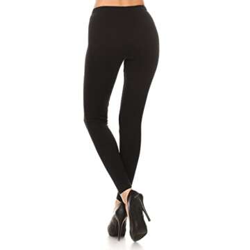 NCL32-Black-XS Cotton Spandex Solid Leggings Made in USA-Black, XS