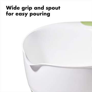 OXO Plastic Good Grips 3-Piece Mixing Bowl Set with Red/Green/Blue Handles