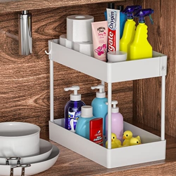 Under Sink Organizer 2 Tier Bath Storage Multi-purpose