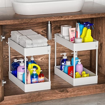 Under Sink Organizer 2 Tier Bath Storage Multi-purpose