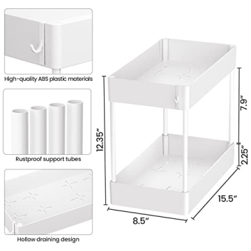 Under Sink Organizer 2 Tier Bath Storage Multi-purpose