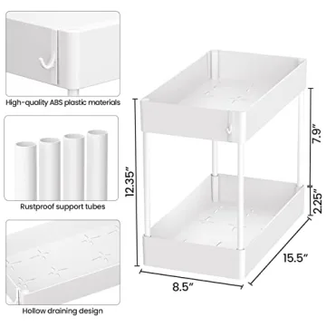 Under Sink Organizer 2 Tier Bath Storage Multi-purpose