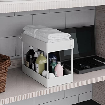 Under Sink Organizer 2 Tier Bath Storage Multi-purpose