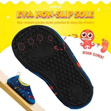Apolter Baby Boys and Girls Swim Water Shoes Barefoot Aqua Socks Non-Slip for Beach Pool Toddler Kids